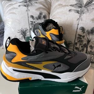 Puma - RS Fast -Black Charcoal Zinnia burnt yellow orange - 11.5
